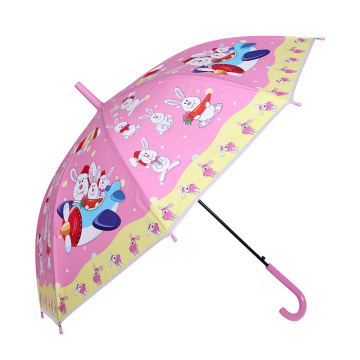 Auto Open Kaninchen Druck Pink Kinder Umbrella (SK-01)